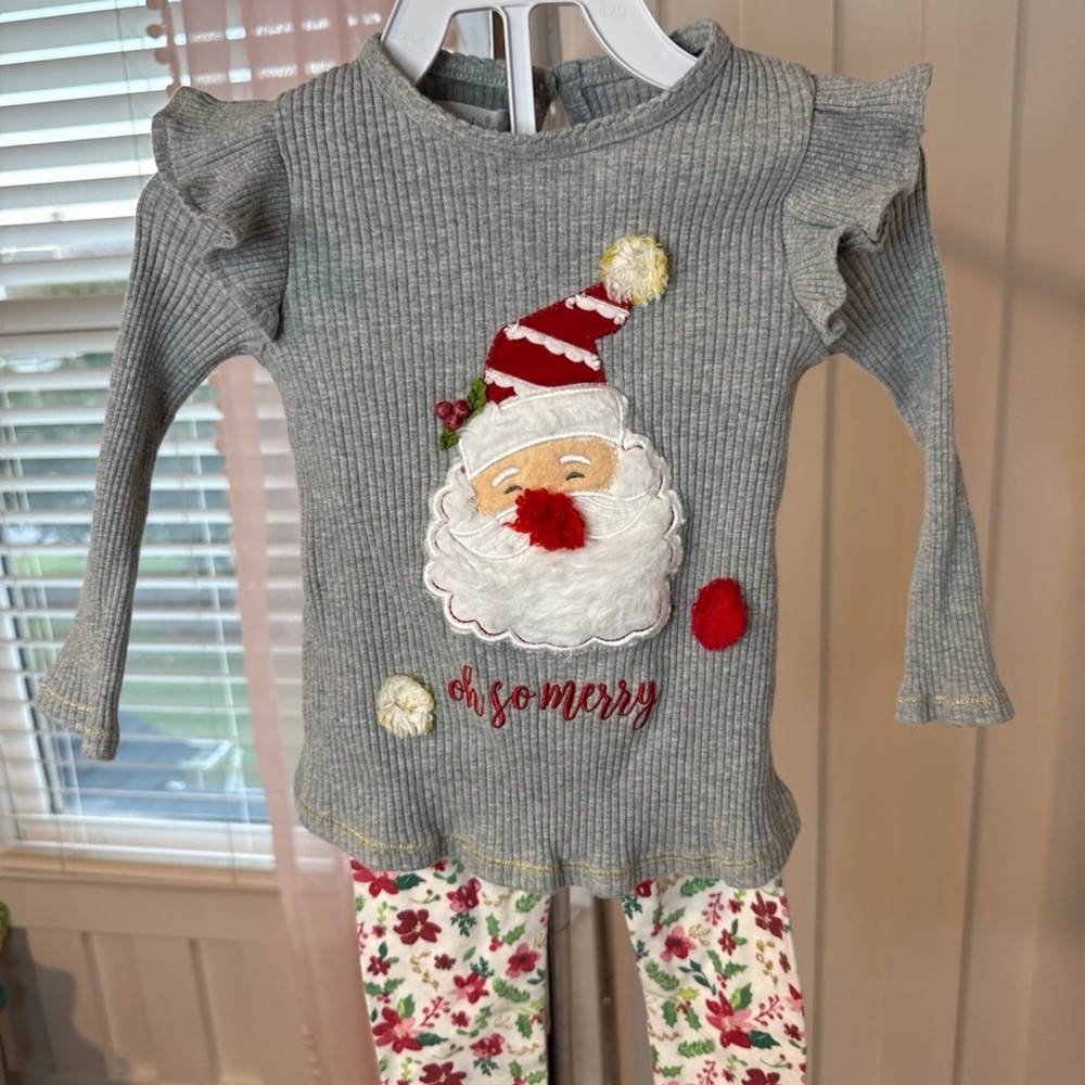 Mud Pie Gray Santa Kids Matching Set